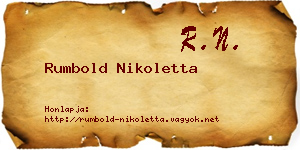 Rumbold Nikoletta névjegykártya